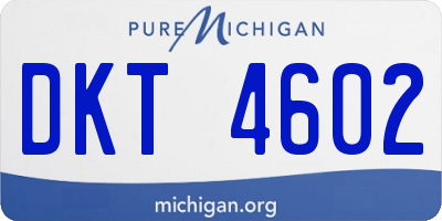 MI license plate DKT4602