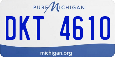 MI license plate DKT4610