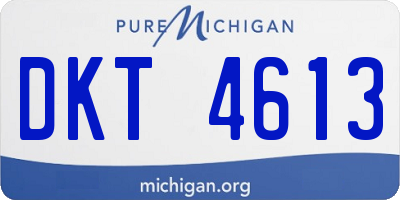 MI license plate DKT4613