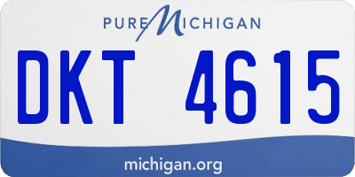 MI license plate DKT4615