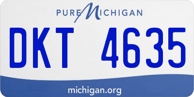 MI license plate DKT4635