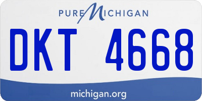 MI license plate DKT4668