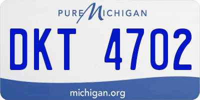 MI license plate DKT4702