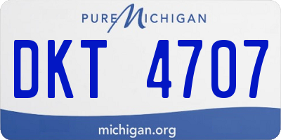 MI license plate DKT4707