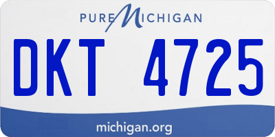 MI license plate DKT4725