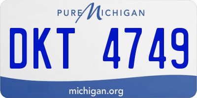 MI license plate DKT4749