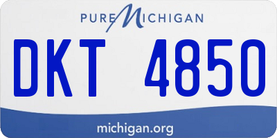 MI license plate DKT4850