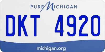 MI license plate DKT4920