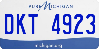MI license plate DKT4923
