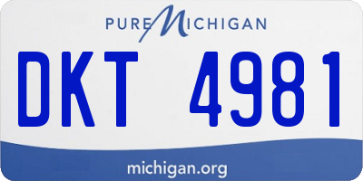 MI license plate DKT4981