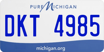 MI license plate DKT4985
