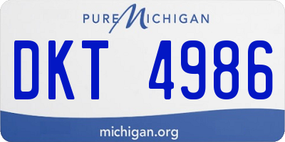 MI license plate DKT4986