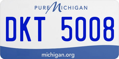 MI license plate DKT5008