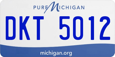 MI license plate DKT5012