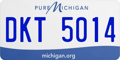 MI license plate DKT5014