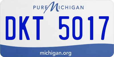 MI license plate DKT5017