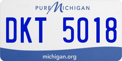 MI license plate DKT5018