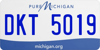 MI license plate DKT5019