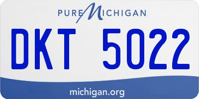 MI license plate DKT5022