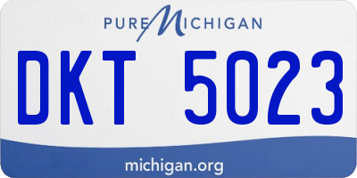 MI license plate DKT5023