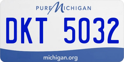 MI license plate DKT5032