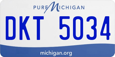MI license plate DKT5034