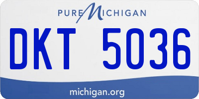 MI license plate DKT5036