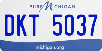 MI license plate DKT5037