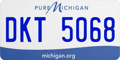 MI license plate DKT5068