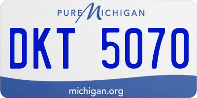 MI license plate DKT5070