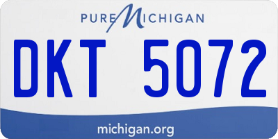 MI license plate DKT5072