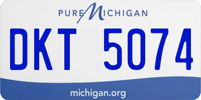 MI license plate DKT5074