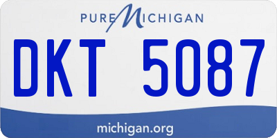 MI license plate DKT5087