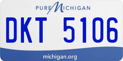 MI license plate DKT5106