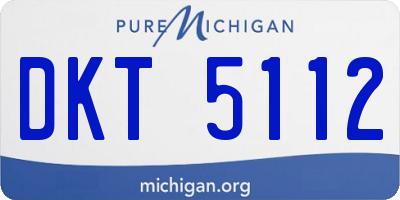 MI license plate DKT5112