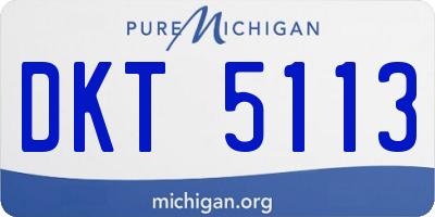 MI license plate DKT5113