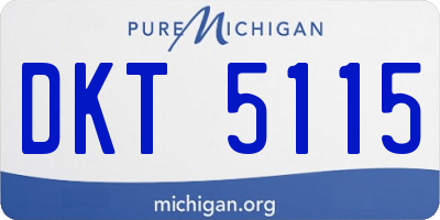 MI license plate DKT5115