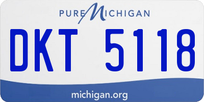 MI license plate DKT5118