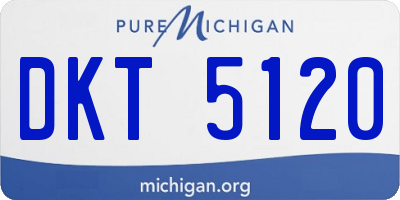 MI license plate DKT5120