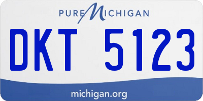 MI license plate DKT5123