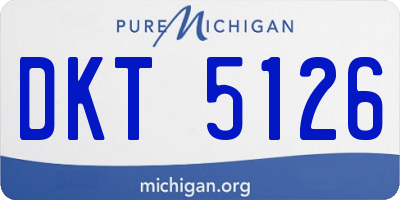 MI license plate DKT5126