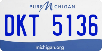 MI license plate DKT5136