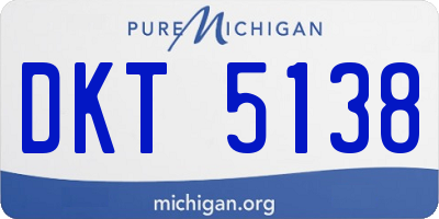 MI license plate DKT5138