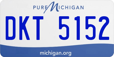 MI license plate DKT5152