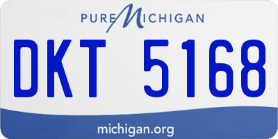 MI license plate DKT5168