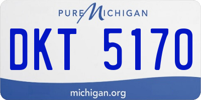 MI license plate DKT5170