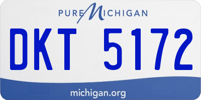 MI license plate DKT5172