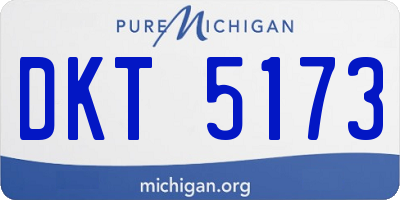 MI license plate DKT5173