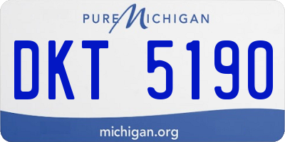 MI license plate DKT5190