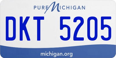 MI license plate DKT5205